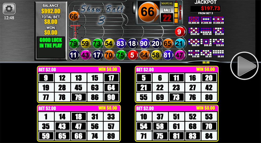 Showball 3 » Jogos Bingos Grátis » Video Bingo Online 