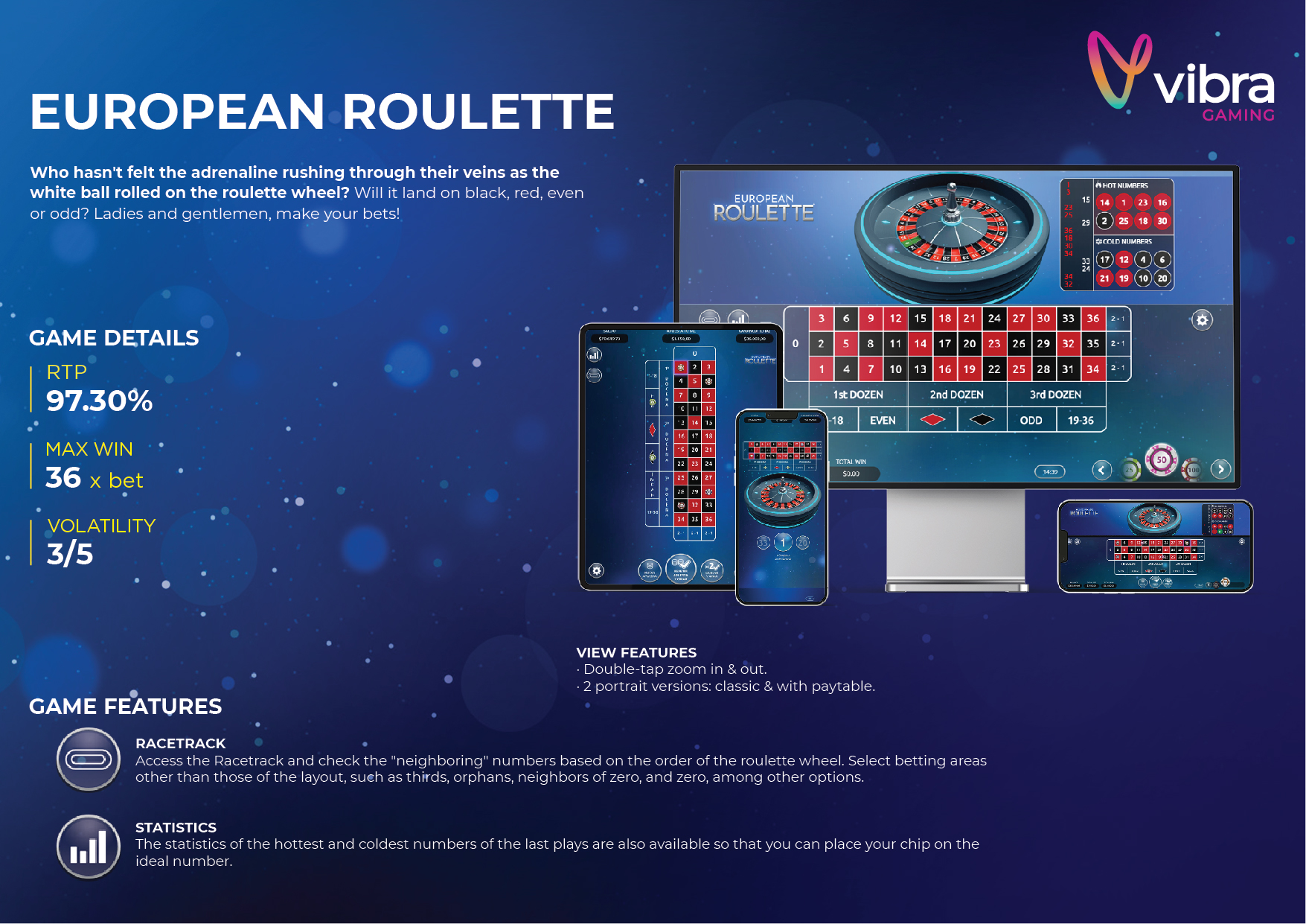 Play Free European Roulette (Vibra Gaming) Game
